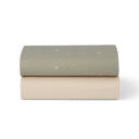 Snüz Twin Pack Sheets - Bassinet - Sage/Cross